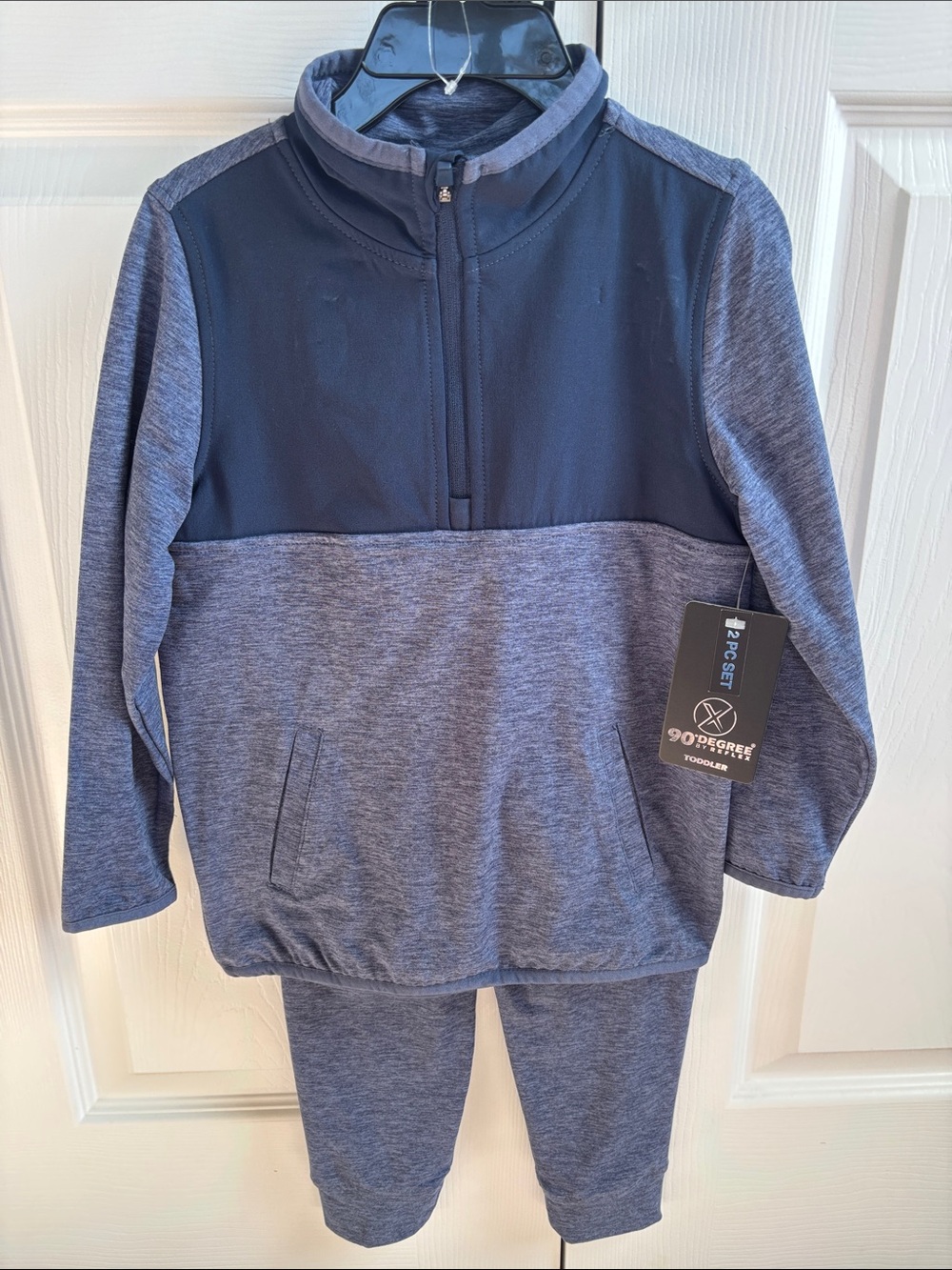 90 Degree By Reflex Navy Heather Active Pullover Set